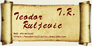 Teodor Ruljević vizit kartica
